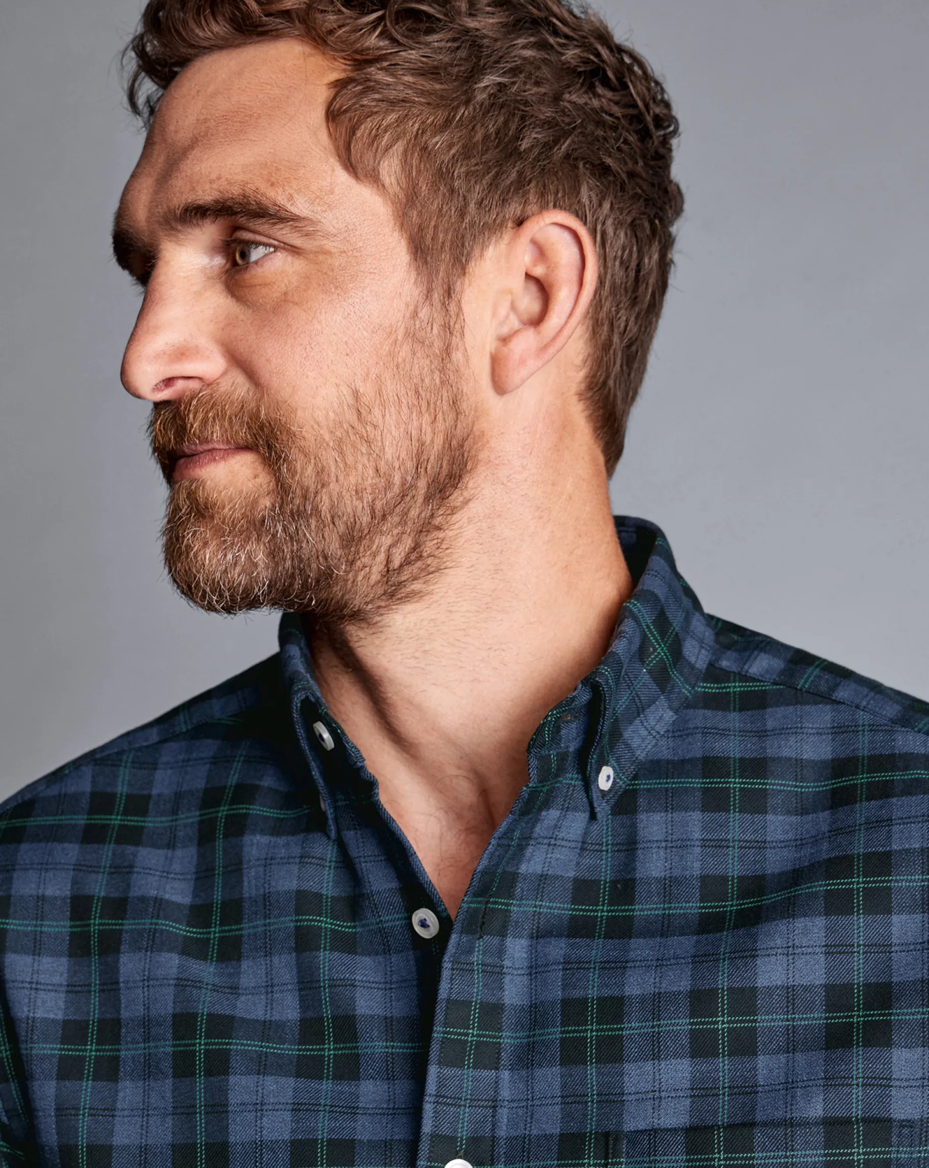 Business Casual Shirts|Casual Shirts<Charles Tyrwhitt Button-Down Collar Non-Iron Twill Overcheck Shirt - Green