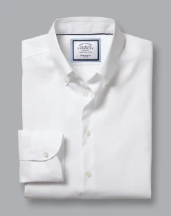 Business Casual Shirts|Dress Shirts<Charles Tyrwhitt Button-Down Collar Non-Iron Shirt - White