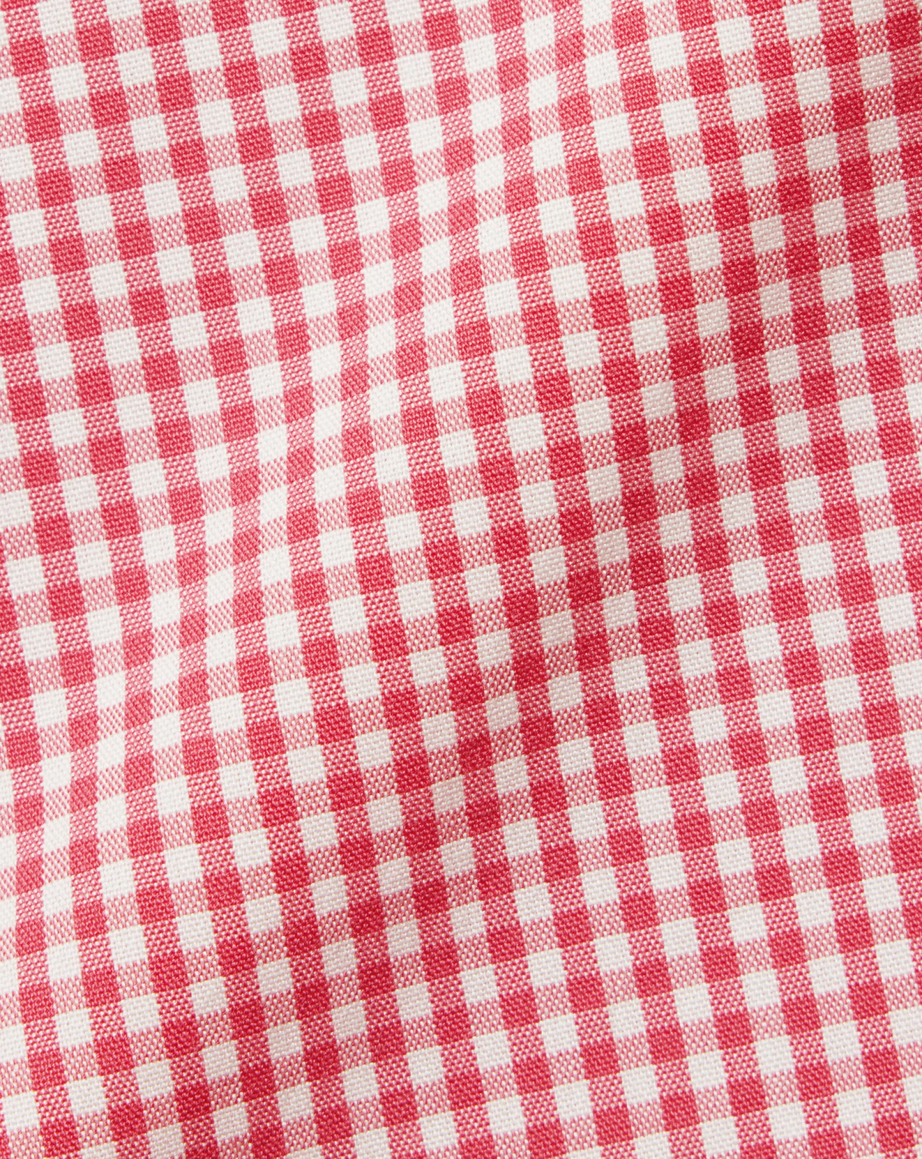 Shirt Sale|Casual Shirts<Charles Tyrwhitt Button-Down Collar Non-Iron Stretch Poplin Mini Gingham Short Sleeve Shirt - Bright Pink