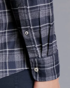 Shirt Sale|Casual Shirts<Charles Tyrwhitt Button-Down Collar Non-Iron Twill Windowpane Shirt - Heather Blue