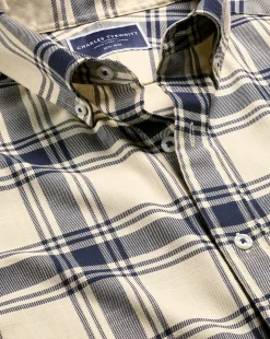 Shirt Sale|Seasonal Looks<Charles Tyrwhitt Button-Down Collar Non-Iron Twill Large Check Shirt - Cream