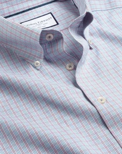 Oxford Shirts|Business Casual Shirts<Charles Tyrwhitt Button-Down Collar Non-Iron Oxford Check Shirt - Red