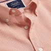 Shirt Sale|Casual Shirts<Charles Tyrwhitt Button-Down Collar Non-Iron Stretch Fine Stripe Shirt - Orange