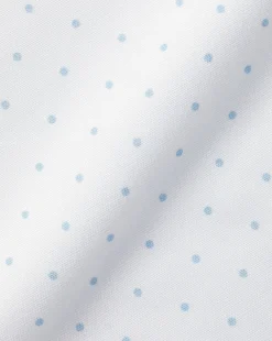 Short Sleeve Shirts|Casual Shirts<Charles Tyrwhitt Button-Down Collar Spot Print Short Sleeve Shirt - White & Blue Sky