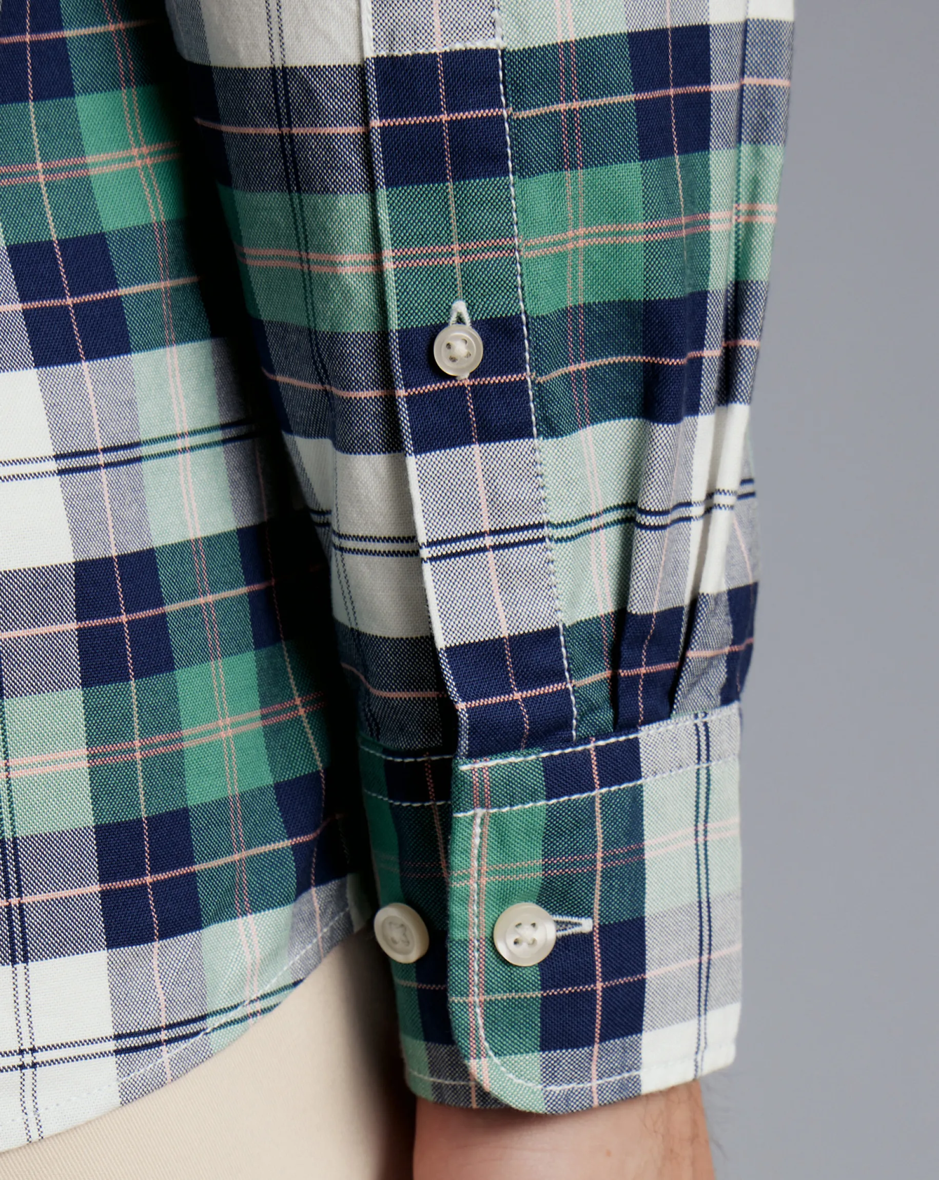 Shirt Sale|Casual Shirts<Charles Tyrwhitt Button-Down Collar Washed Oxford Check Shirt - Teal Green