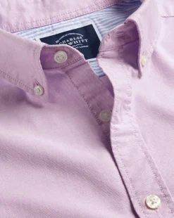Casual Shirts|17"<Charles Tyrwhitt Button-Down Collar Washed Oxford Shirt - Purple Violet