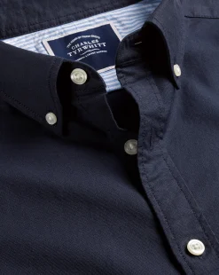Casual Shirts|Blue Shirts<Charles Tyrwhitt Button-Down Collar Washed Oxford Shirt - Blue Navy