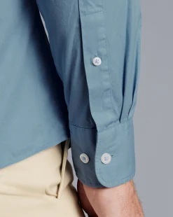 Casual Shirts|M<Charles Tyrwhitt Button-Down Collar Washed Fine Twill Shirt - Sky Blue