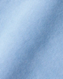 Short Sleeve Shirts|Casual Shirts<Charles Tyrwhitt Button-Down Collar Washed Oxford Short Sleeve Shirt - Blue Sky