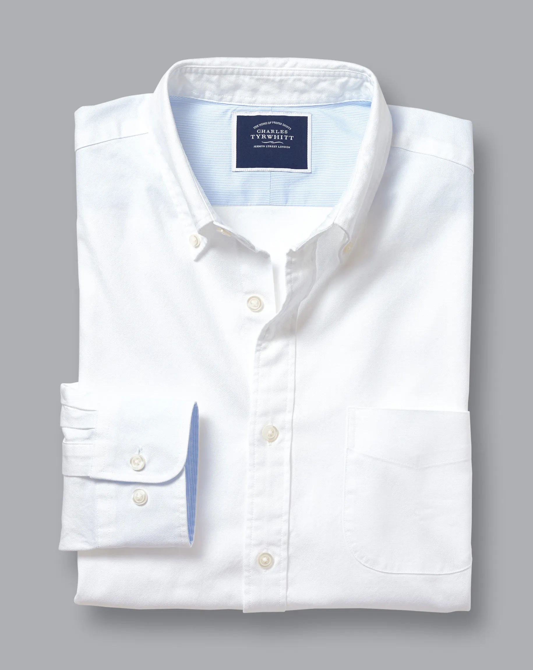Shirt Sale|Casual Shirts<Charles Tyrwhitt Button-Down Collar Washed Oxford Shirt With Pocket - White