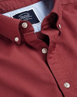 Shirt Sale|Casual Shirts<Charles Tyrwhitt Button-Down Collar Washed Oxford Shirt - Maroon Red