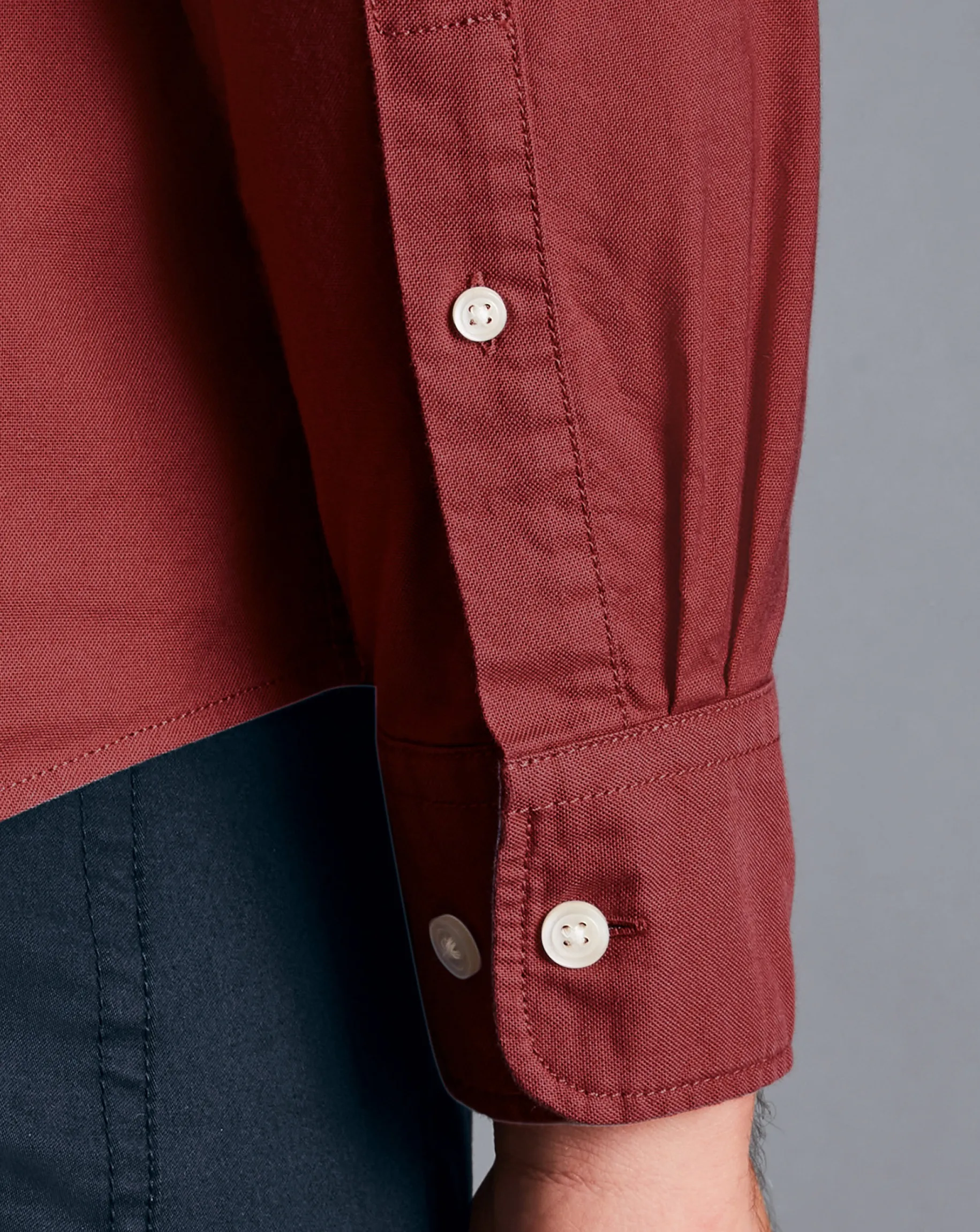 Shirt Sale|Casual Shirts<Charles Tyrwhitt Button-Down Collar Washed Oxford Shirt - Maroon Red