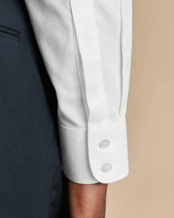 Dress Shirts|White Shirts<Charles Tyrwhitt Button-Down Non-Iron Twill Shirt - White