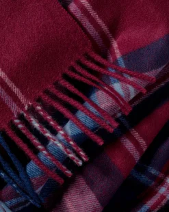 Gloves & Scarves<Charles Tyrwhitt Cashmere Check Scarf - Dark Red