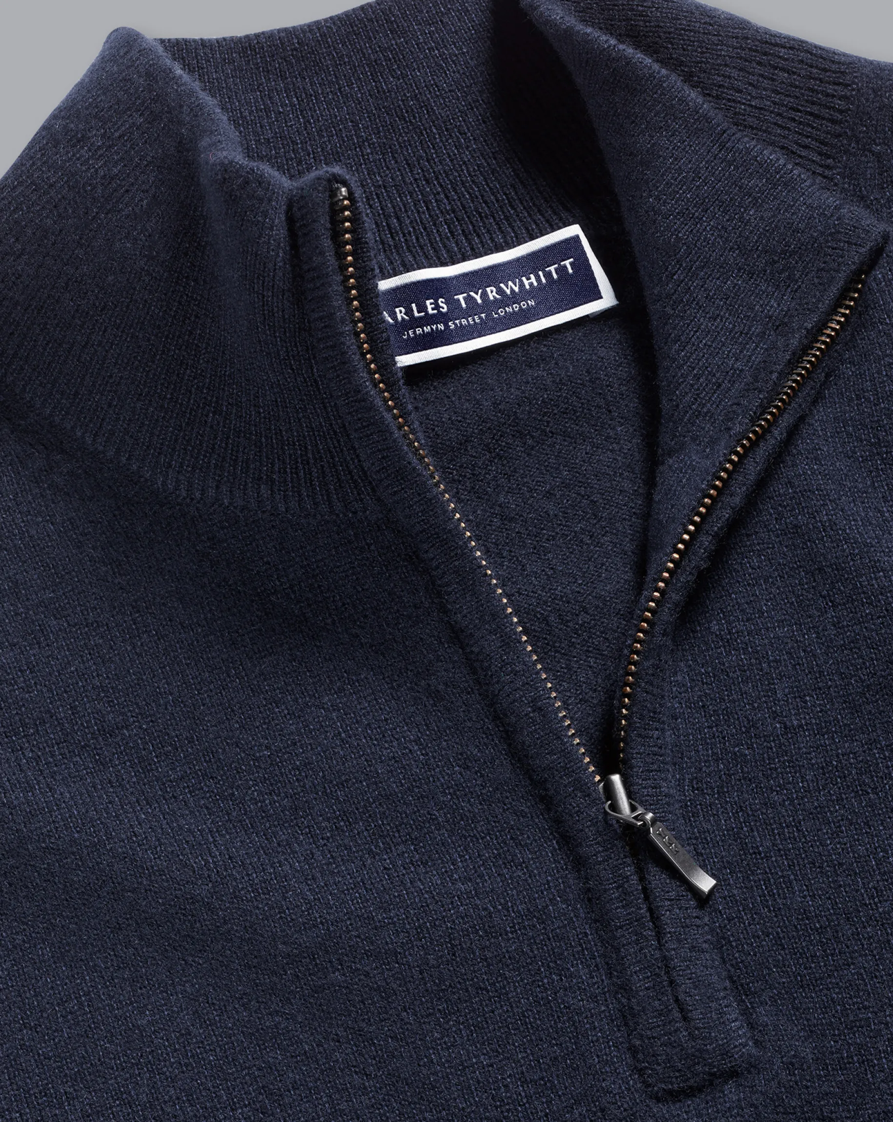 Quarter Zip Sweaters|Sweaters<Charles Tyrwhitt Cashmere Quarter Zip Sweater - Navy