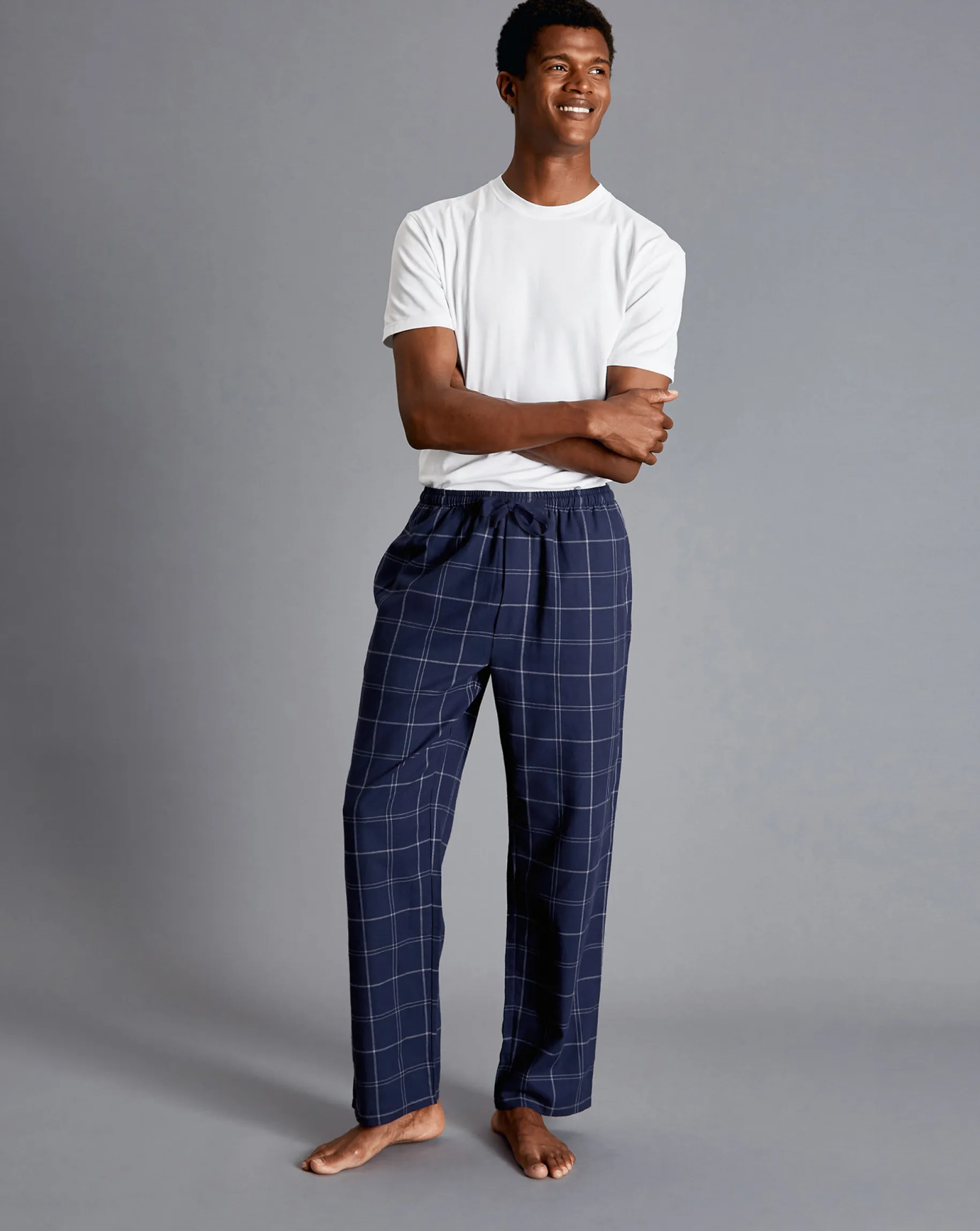 Accessories<Charles Tyrwhitt Check Pajama Bottoms - Navy & White Navy & White