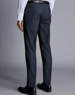 Suit Pants|Pants & Shorts<Charles Tyrwhitt Check Suit Pants - Denim Blue