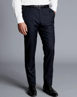 Suit Pants|Pants & Shorts<Charles Tyrwhitt Check Suit Pants - Ink Blue