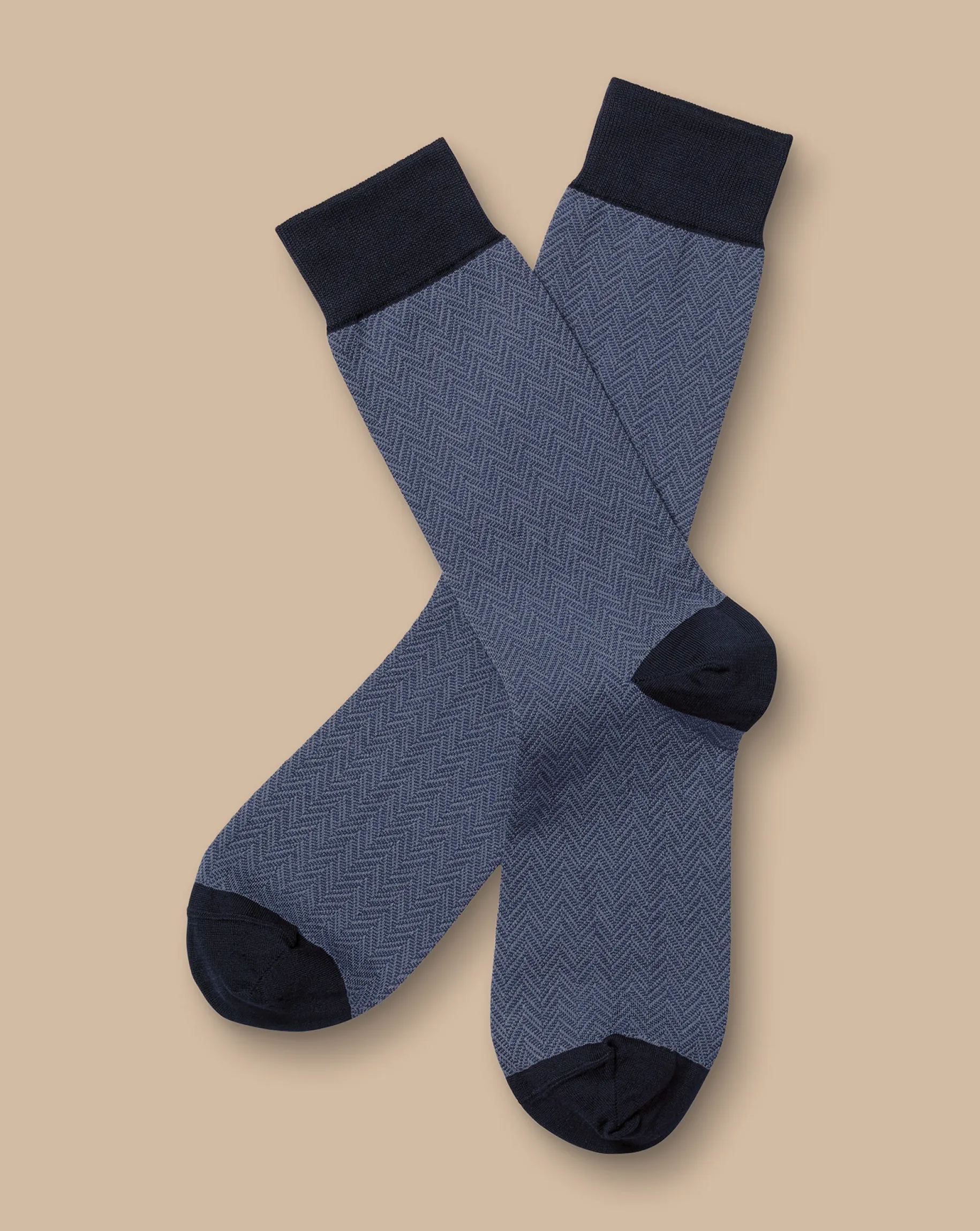 Socks<Charles Tyrwhitt Chevron Socks - Steel Blue