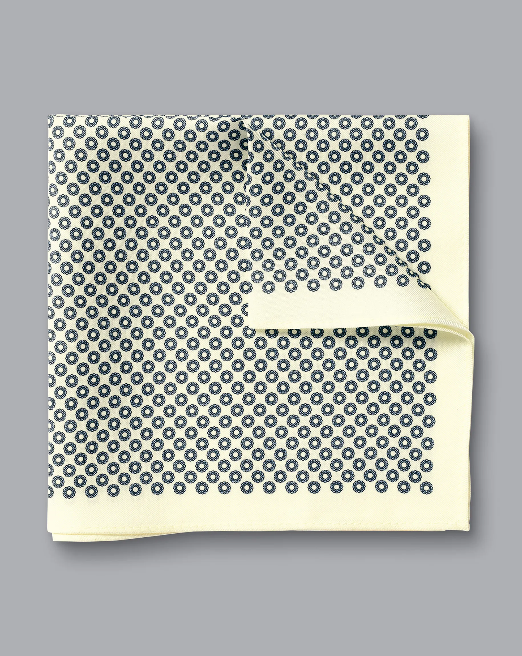 Pocket Squares<Charles Tyrwhitt Circle Print Silk Pocket Square - Ivory Ivory White