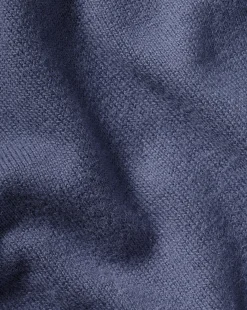 Sweaters<Charles Tyrwhitt Combed Cotton Crew Neck Sweater - Dark Heather Blue
