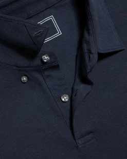 Blue Shirts|Blue<Charles Tyrwhitt Combed Cotton Long Sleeve Polo - Dark Navy