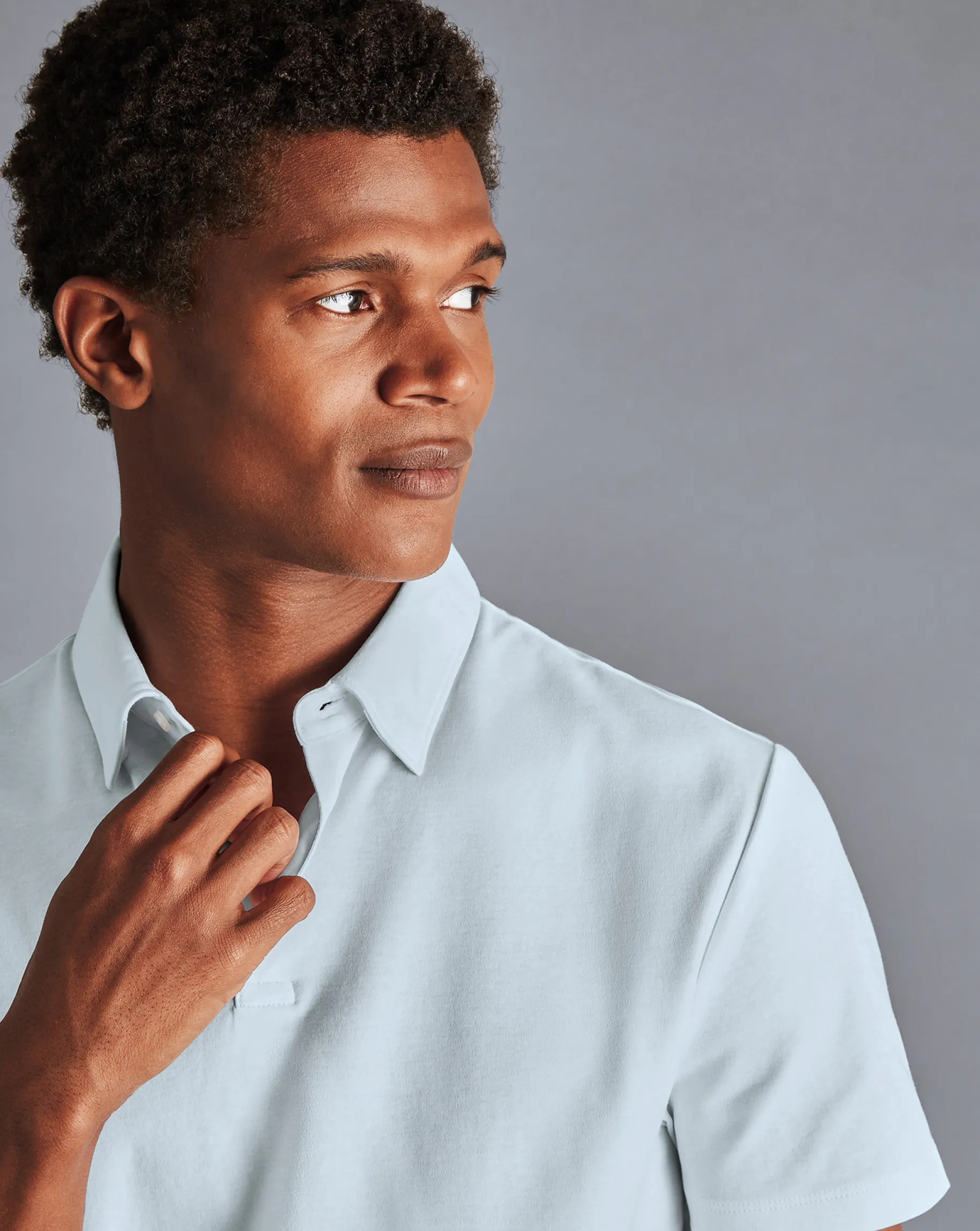 Shirt Sale|Polos<Charles Tyrwhitt Combed Cotton Polo - Cornflower Blue