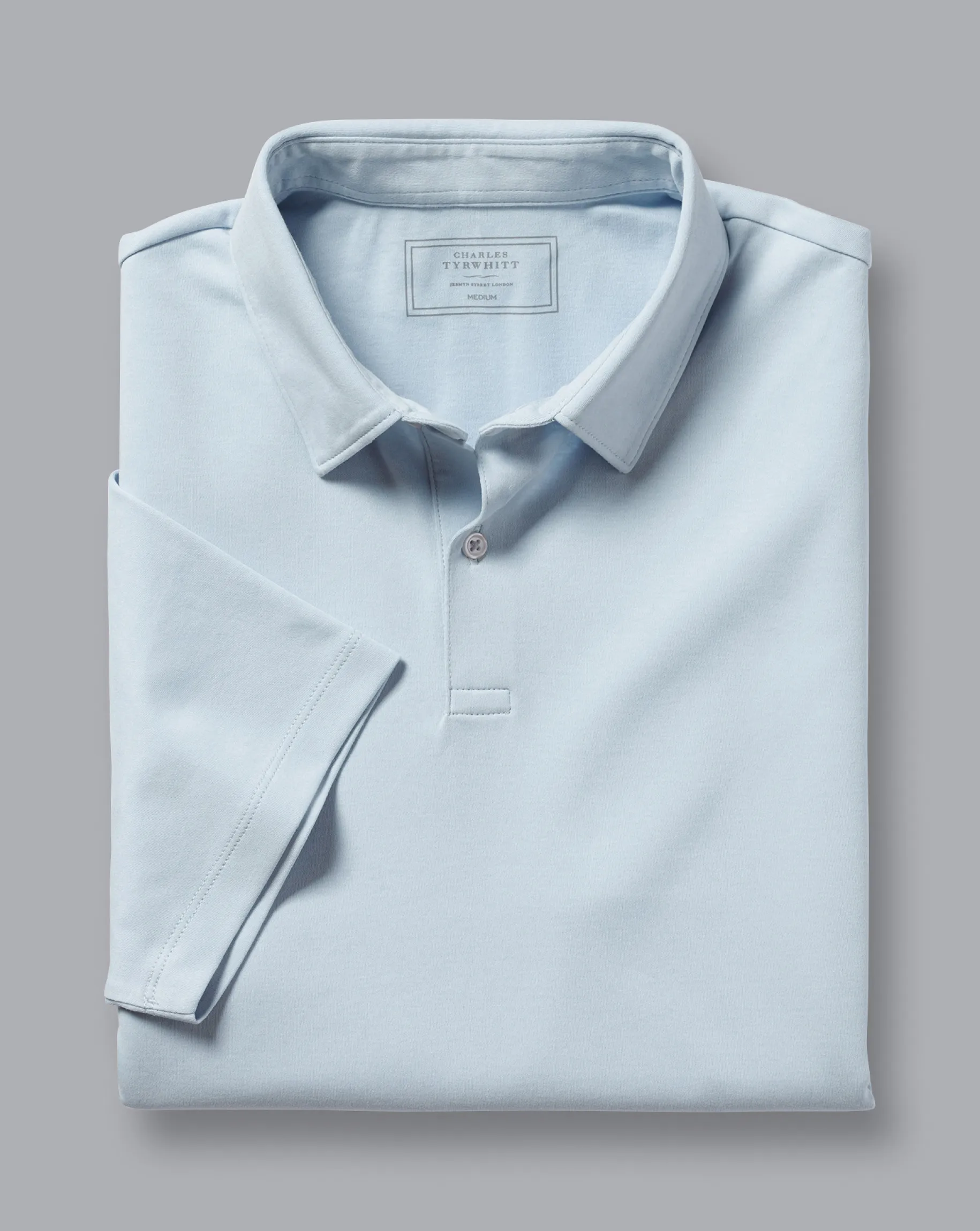 Shirt Sale|Polos<Charles Tyrwhitt Combed Cotton Polo - Cornflower Blue