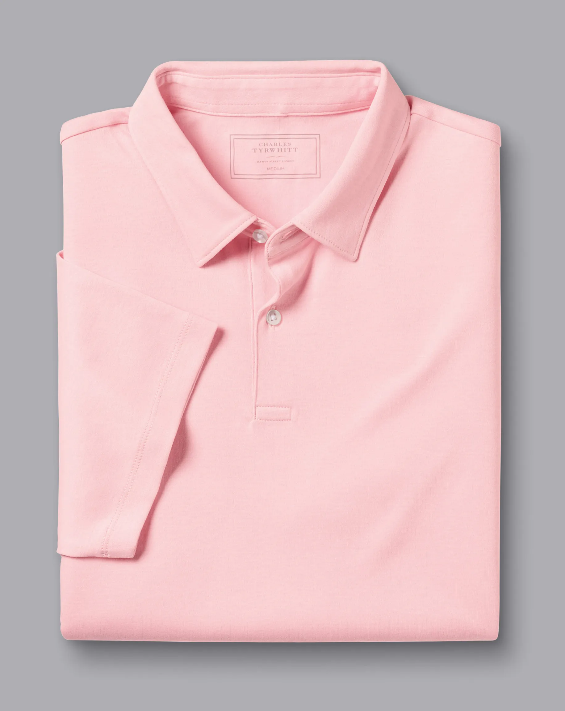 Shirt Sale|Polos<Charles Tyrwhitt Combed Cotton Polo - Light Pink