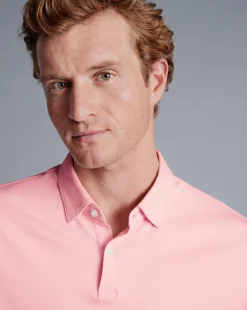 Shirt Sale|Polos<Charles Tyrwhitt Combed Cotton Polo - Light Pink