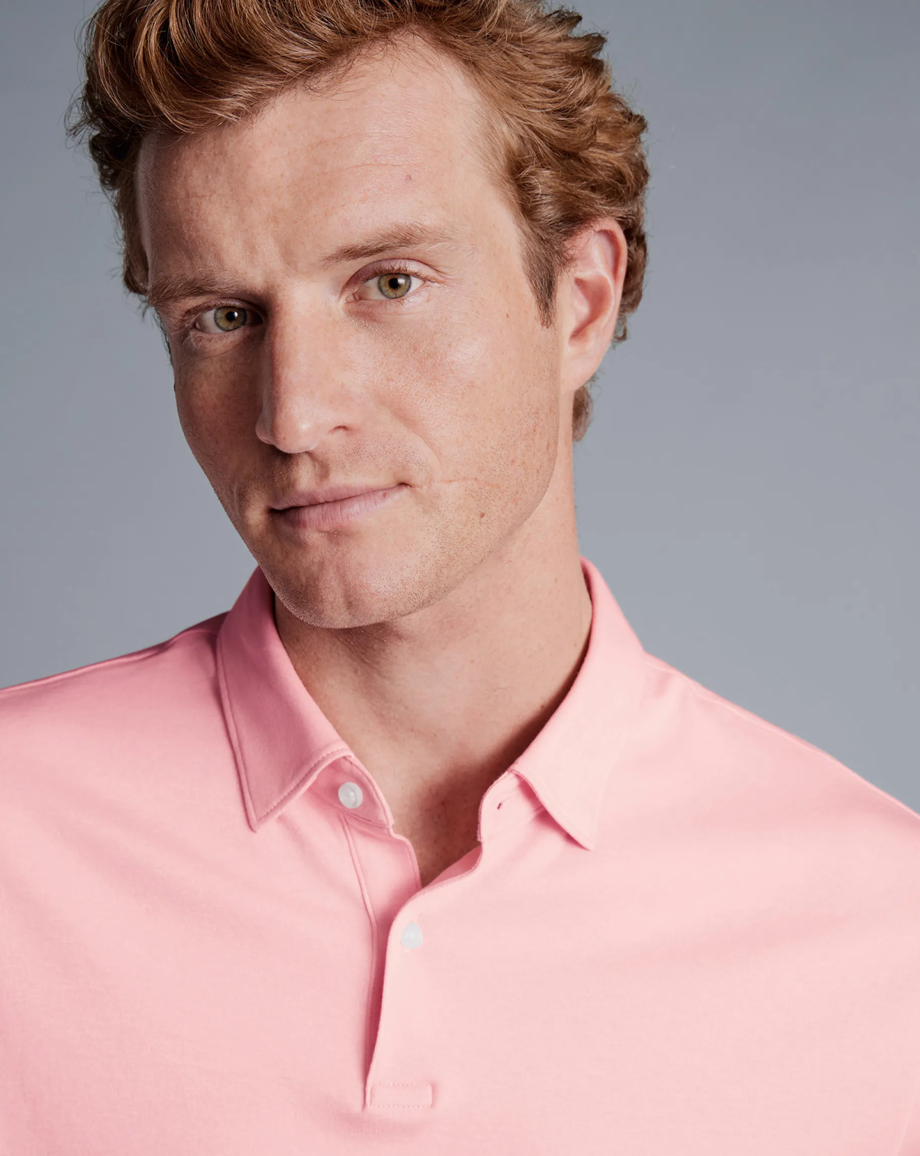 Shirt Sale|Polos<Charles Tyrwhitt Combed Cotton Polo - Light Pink