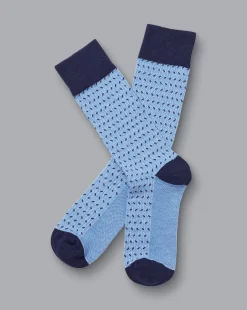 Socks<Charles Tyrwhitt Mini Herringbone Socks Cornflower Blue