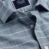 Shirt Sale|Casual Shirts<Charles Tyrwhitt Cotton Linen Check Short Sleeve Shirt - Petrol Blue