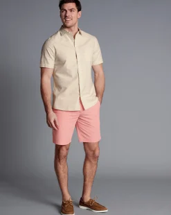 Golf Collection|Pants & Shorts<Charles Tyrwhitt Cotton Linen Shorts - Light Coral Pink
