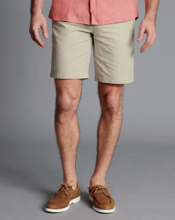 Golf Collection|Shorts<Charles Tyrwhitt Cotton Linen Shorts - Stone