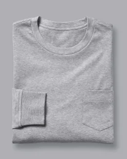 Shirt Sale|Polos<Charles Tyrwhitt Cotton Long Sleeve Tyrwhitt T-Shirt - Marl Grey