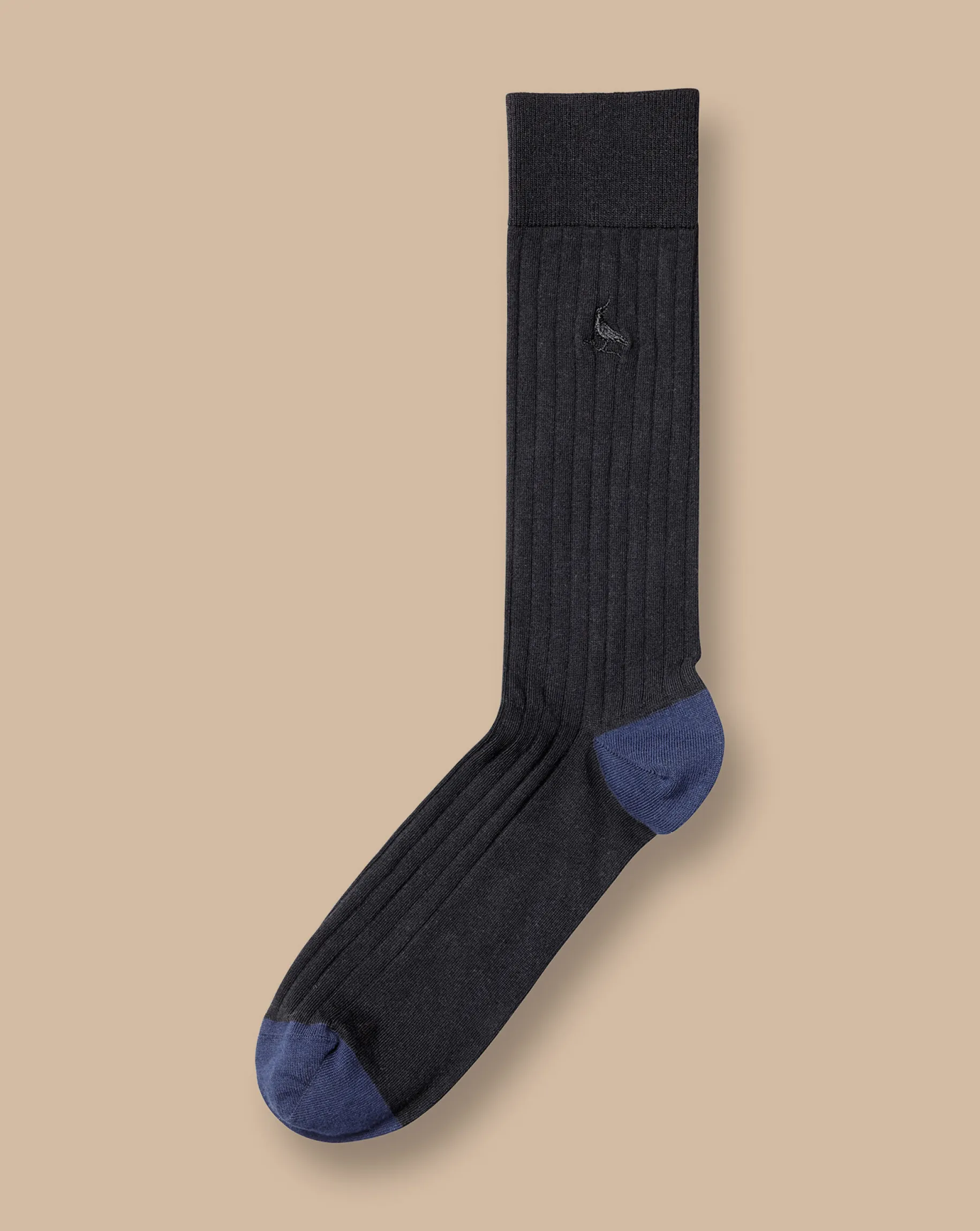 Socks<Charles Tyrwhitt Cotton Rib Socks - Black
