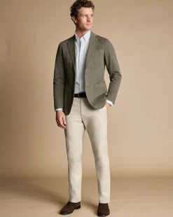 Coats & Jackets|Blazers<Charles Tyrwhitt Cotton Stretch Garment Dyed Jacket - Olive Green
