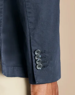 Coats & Jackets|Blazers<Charles Tyrwhitt Cotton Stretch Garment Dyed Jacket - Ink Blue