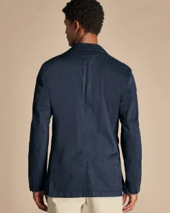 Coats & Jackets|Blazers<Charles Tyrwhitt Cotton Stretch Garment Dyed Jacket - Ink Blue