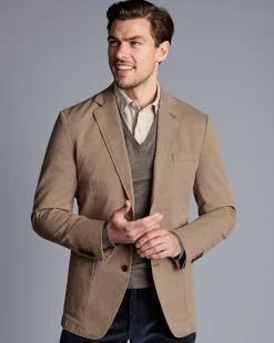 Coats & Jackets|Blazers<Charles Tyrwhitt Cotton Stretch Jacket - Taupe