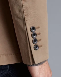 Coats & Jackets|Blazers<Charles Tyrwhitt Cotton Stretch Jacket - Taupe