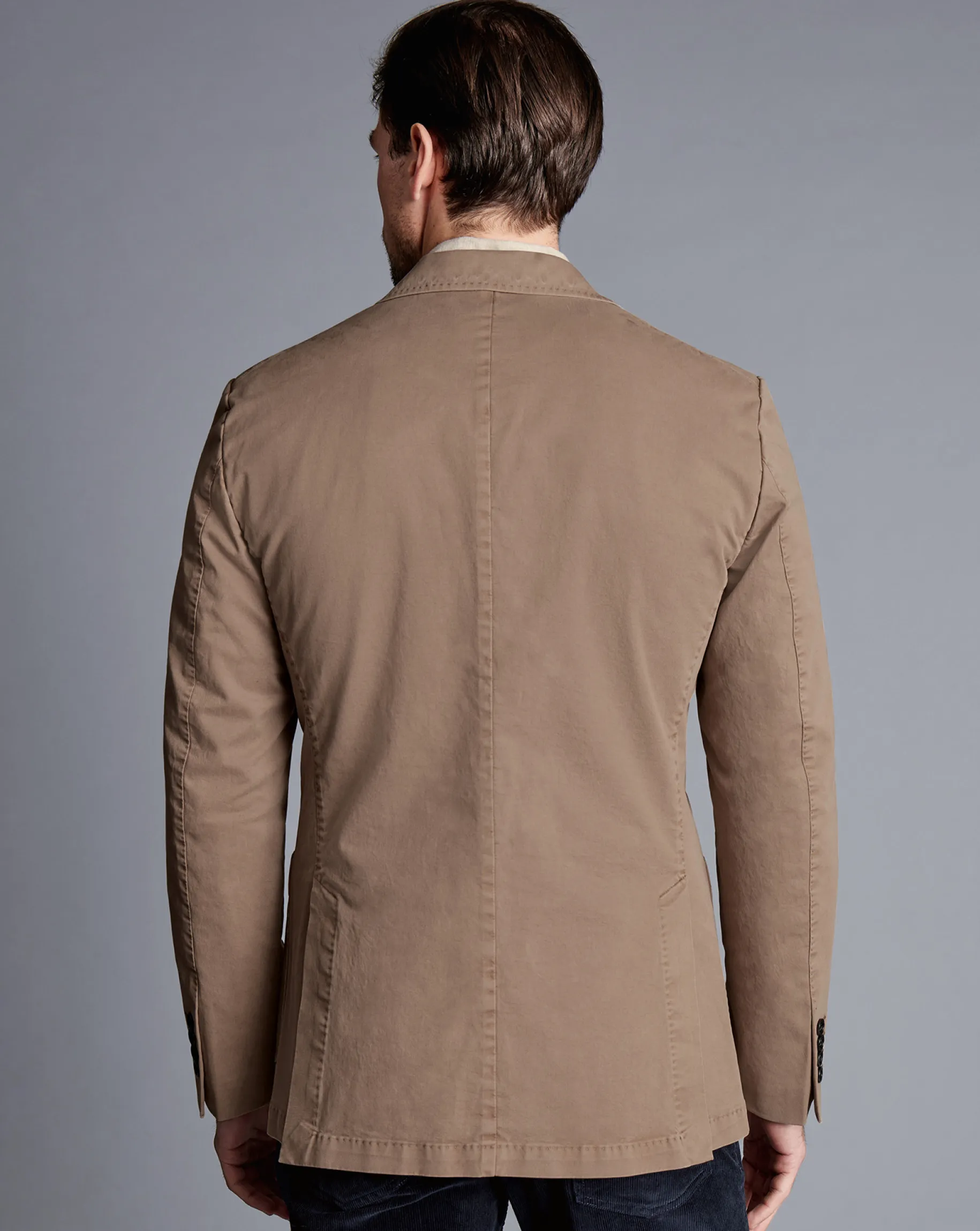 Coats & Jackets|Blazers<Charles Tyrwhitt Cotton Stretch Jacket - Taupe