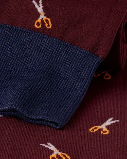 Accessories<Charles Tyrwhitt Cutting Corners Motif Socks - Burgundy Red