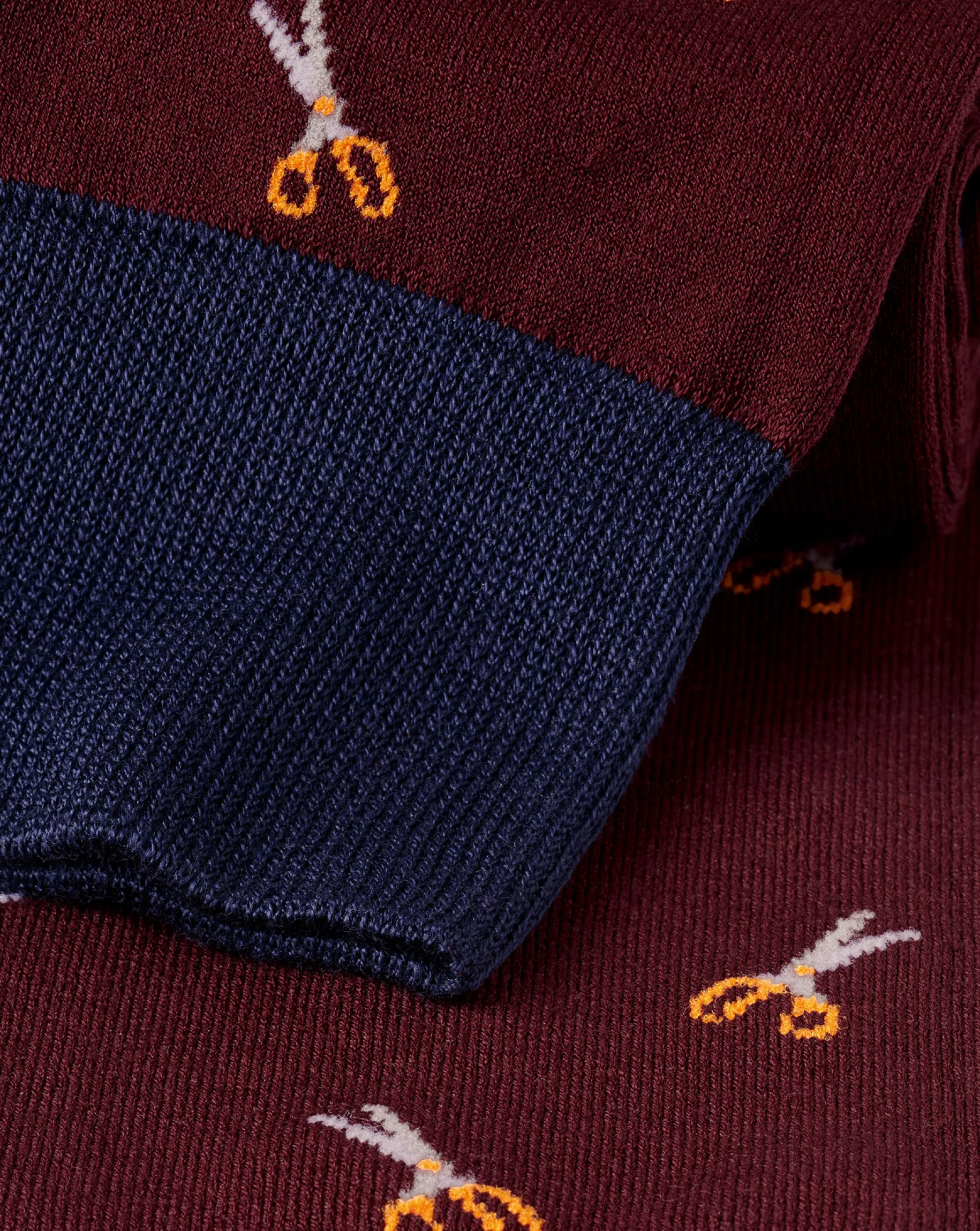 Accessories<Charles Tyrwhitt Cutting Corners Motif Socks - Burgundy Red