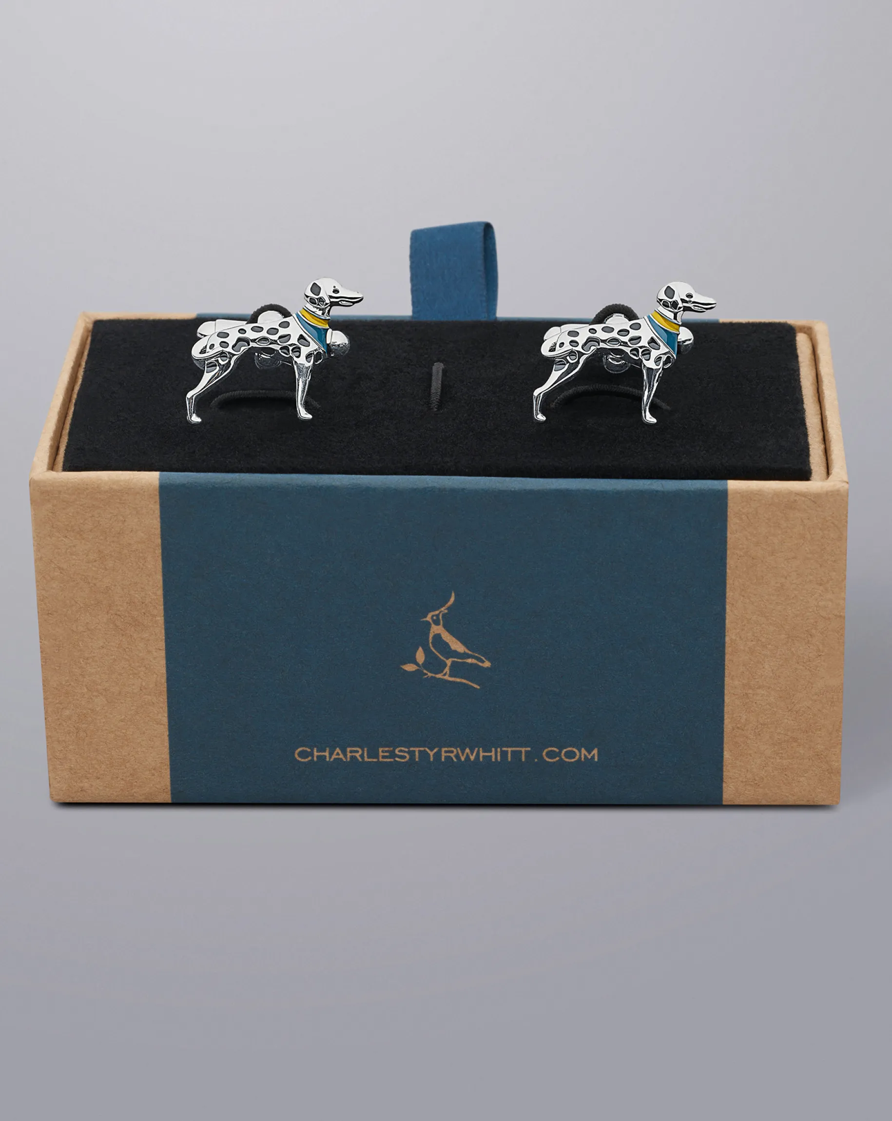 Accessories<Charles Tyrwhitt Dalmatian Cufflink - Silver Grey