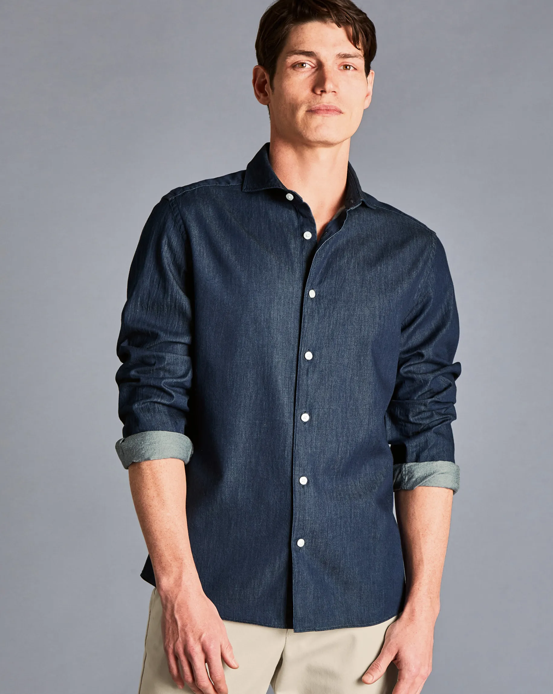 Casual Shirts|S<Charles Tyrwhitt Denim Shirt - Denim Blue