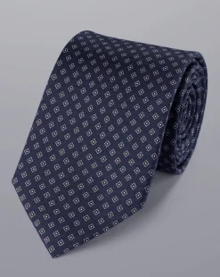 Ties & Bow-ties<Charles Tyrwhitt Diamond Print Silk Tie - Blue Royal