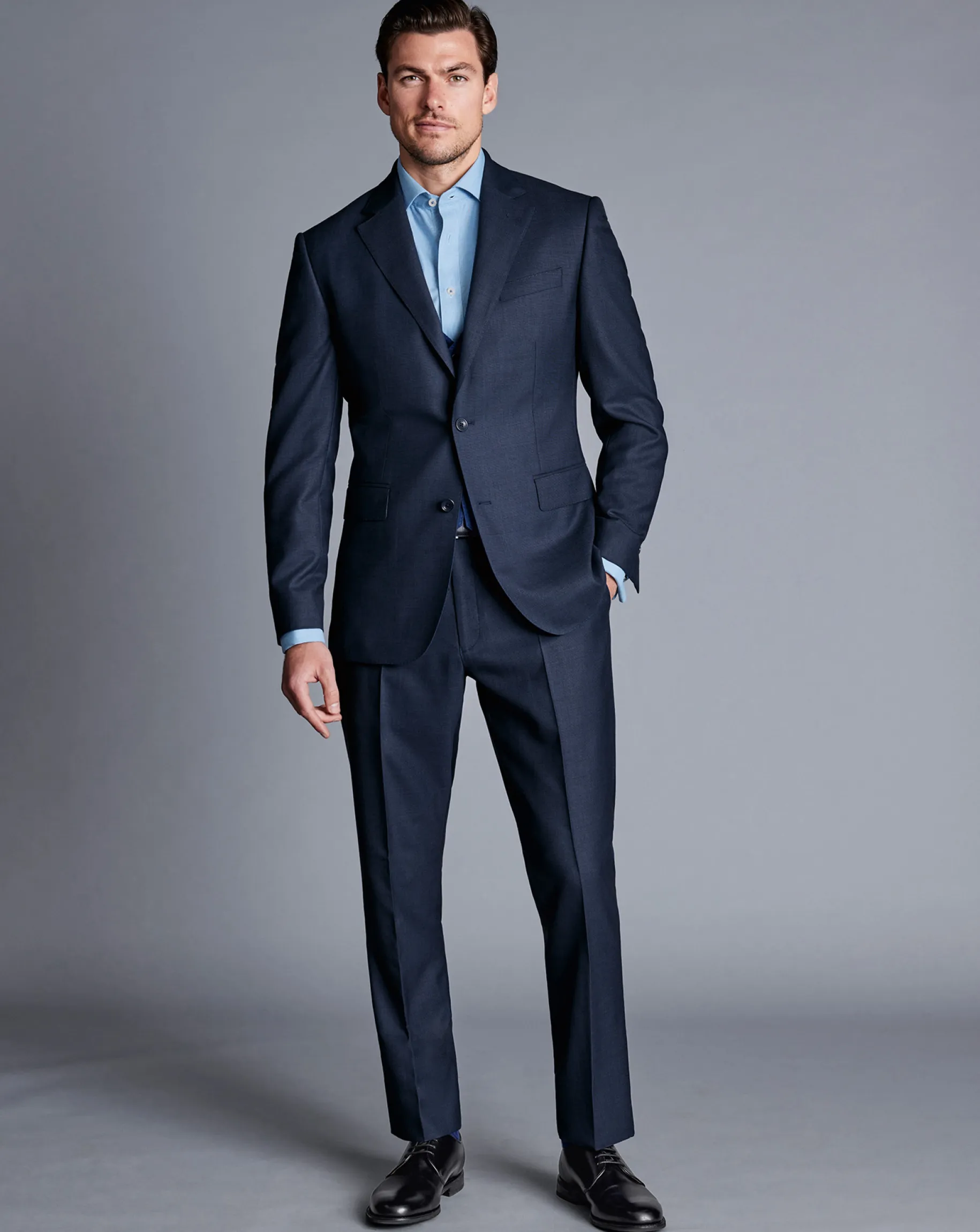 Vests<Charles Tyrwhitt End On End Ultimate Performance Suit Vest - Ink Blue
