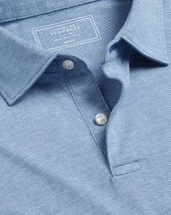 Shirt Sale|Polos<Charles Tyrwhitt End-On-End Cotton Polo - Light Blue